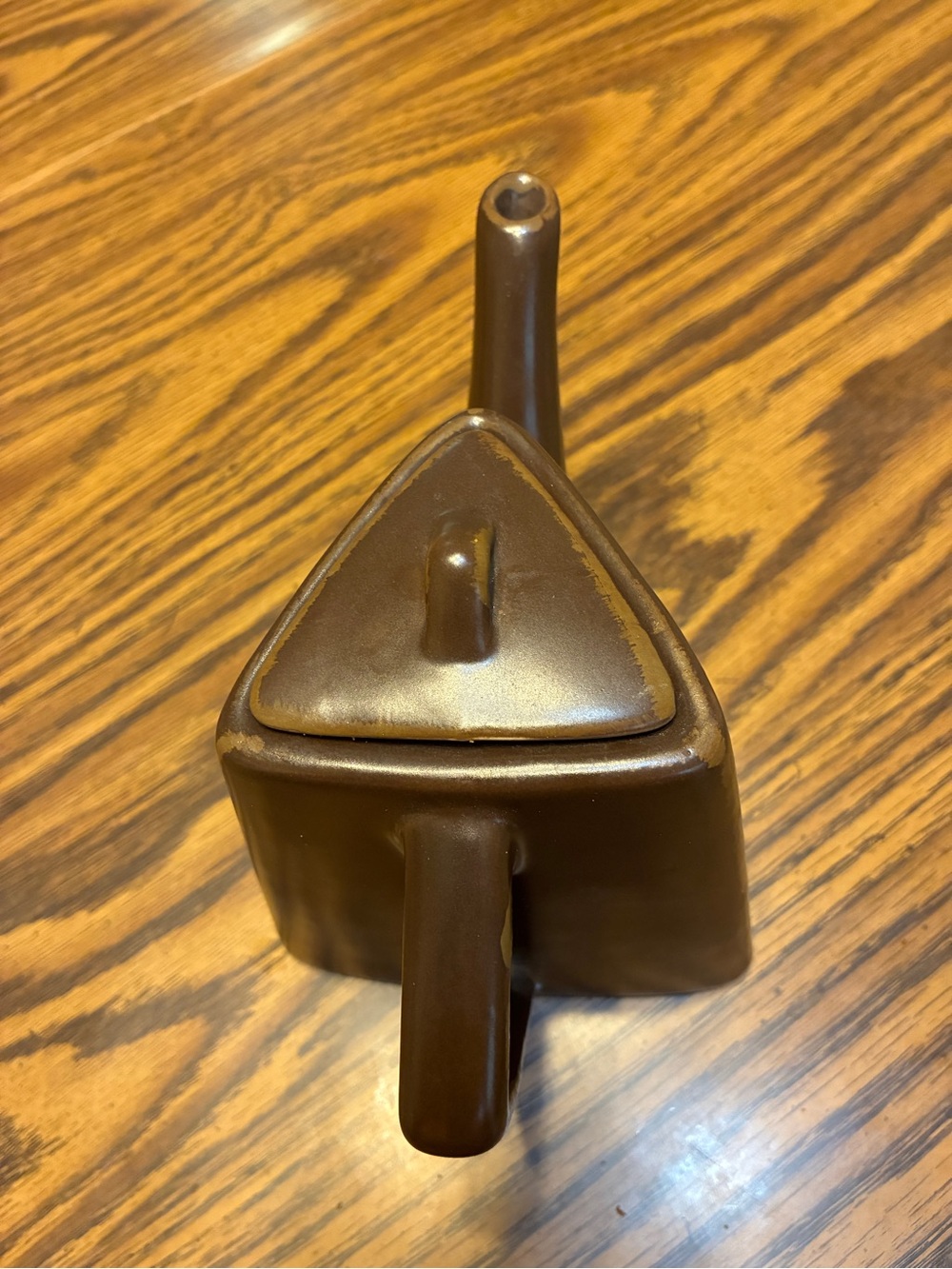Art Deco Designpac Triangular Teapot, Brown MCM Teapot - Picture 5 of 8